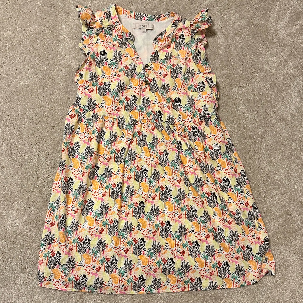 LOFT orange floral sundress